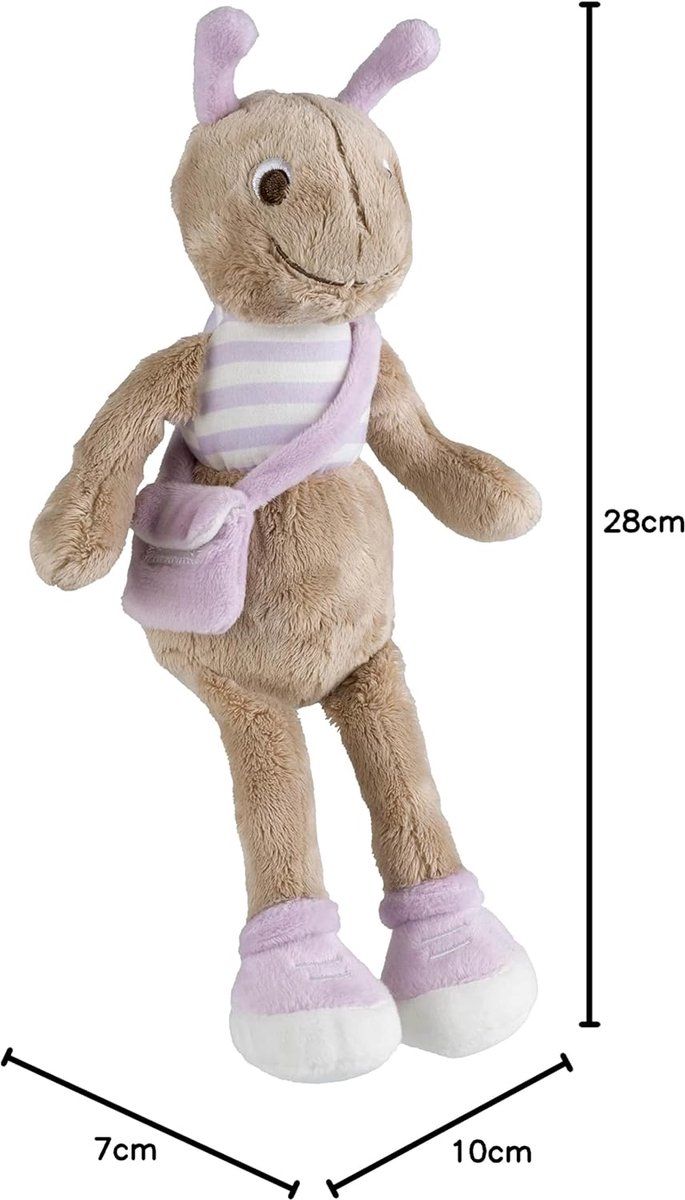 Pluche mier - Knuffel dier - Baby cadeau - Gerecyclede vulling - 28 cm - Bruin/Paars — afbeelding 2