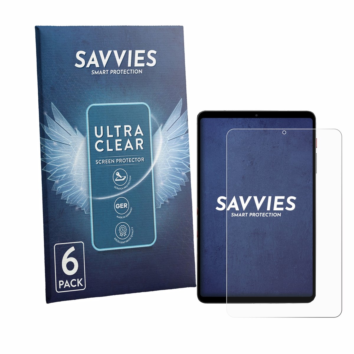 Savvies - Screenprotector voor BNCF BPad T1 - Folie Beschermfolie transparant 6 Stuks