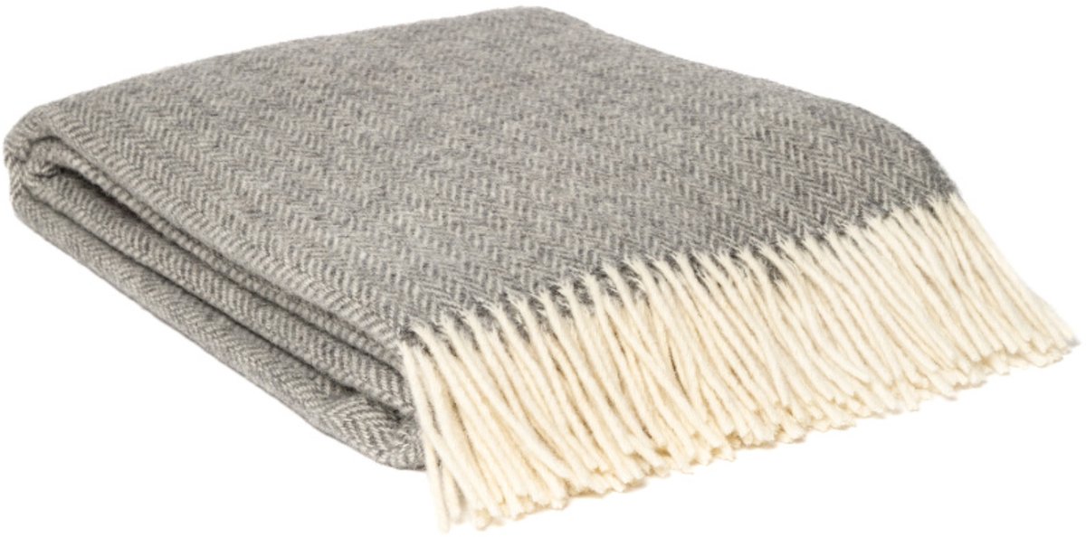 WOOOL® Plaid - Zelandia (Grijs) - 140x200cm - 100% Wol