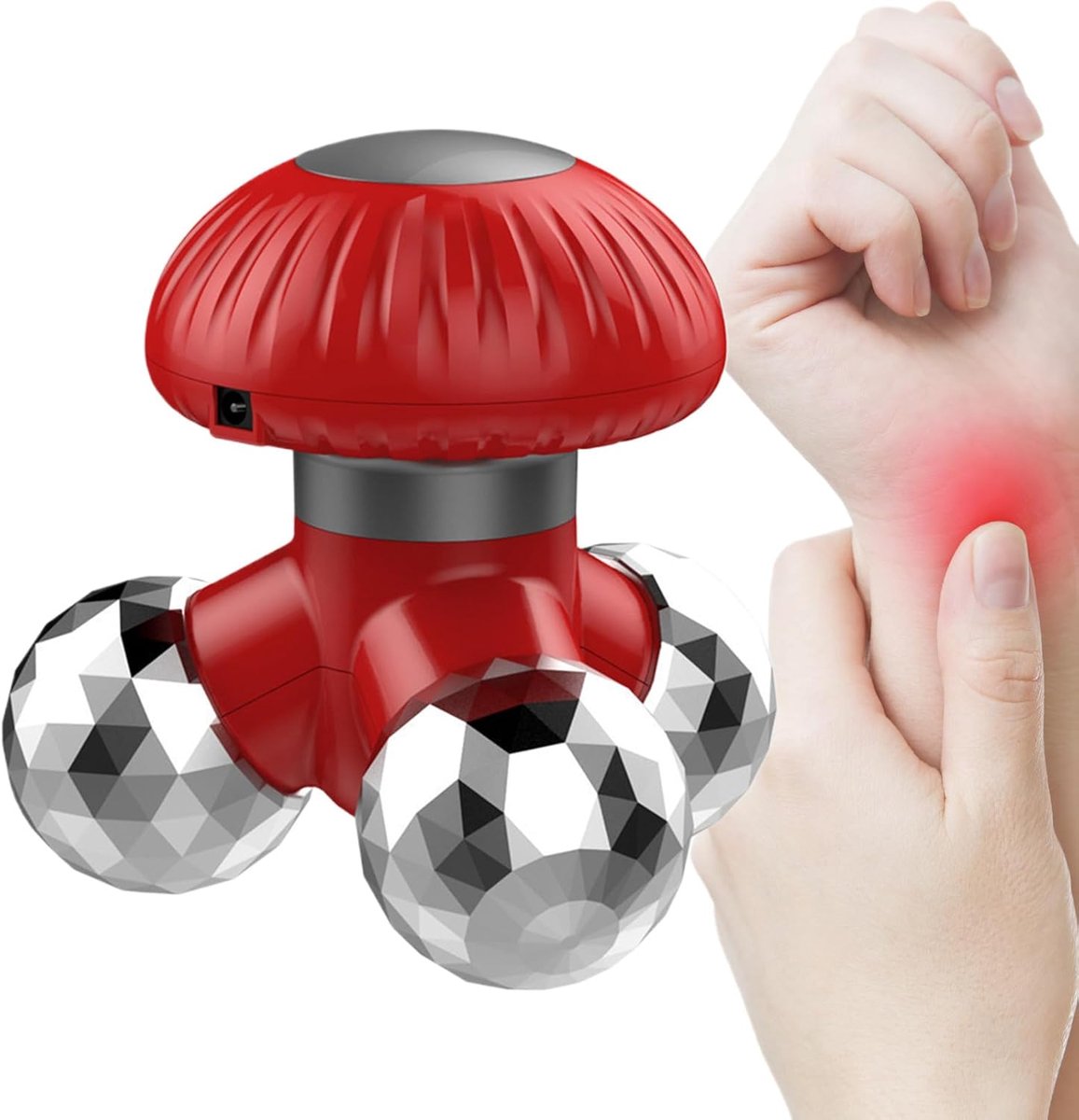 Hand Massager - Spierontspanner Roller - Spierherstel Ontspanning - 570 Massage Nodes - 10.5 x 10.5 cm - Wit