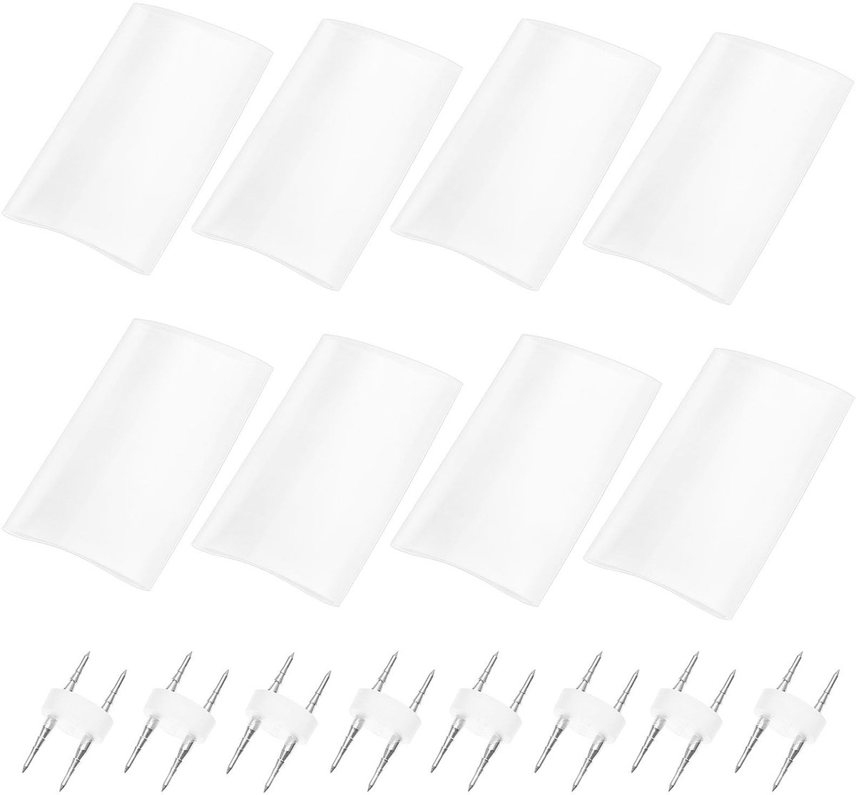 aladdien - 2-Draad Verlichting Connectoren - Met warmtekrimpbuis - Voor RGB LED Strips - 8 Paar set - Voor eenvoudige verbinding - Geschikt voor div..