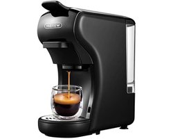 HiBREW H1A - Espressomachine - 4 in 1 - Multifunctioneel voor warm en koud - Kapsulekoffiezetapparaat - Voor Nespresso, Dolce Gusto, ESE & gemalen koffie - Zwart