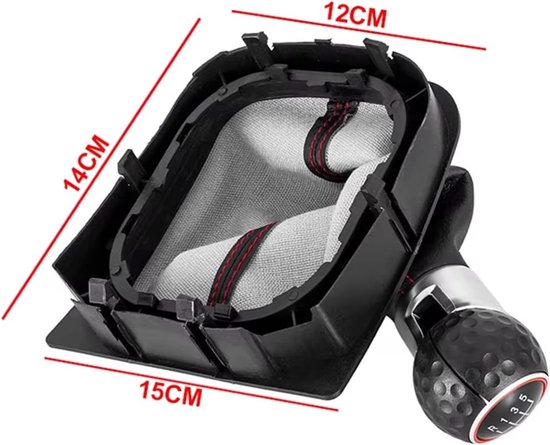 Schakelpookknop Set - Pookhoes - Auto Interieur - Krasbestendig - 5/6 Versnellingen - Zwart — afbeelding 3
