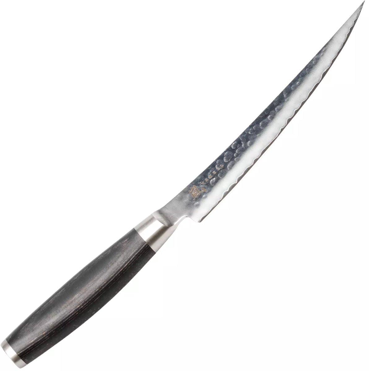 Yaxell Taishi Uitbeenmes 15 cm – VG-10 Staal – Hardheid 61 HRC – Tsuchime Afwerking – Gehamerd Lemmet – Zwart Pakka Beukenhout Handvat