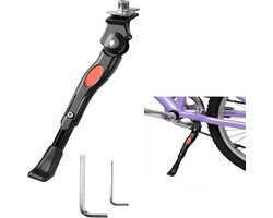 DEWEL Fietsstandaard voor fiets, aluminiumlegering, verstelbare houder voor achteruitrijstandaard, antislip zijstandaard voor fiets, 16, 18, 20 inch