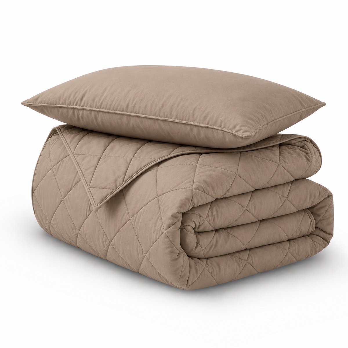 Decoware Dekbed Zonder Overtrek 140x220 cm - Taupe - Incl. Kussensloop - Wasbaar & Hoesloos - Microvezel - All Season - Eenpersoons