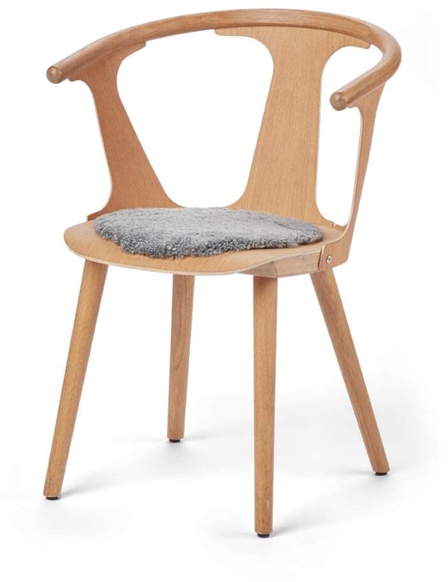 Sheepskin House Kortharige Schapenvacht Stoel Cover - D34 cm Light Grey
