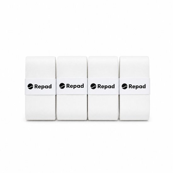 Repad® Padel Overgrip - 4 Stuks - Grip Tape voor Padelracket - Tennis overgrip - Absorberend & Antislip - Wit