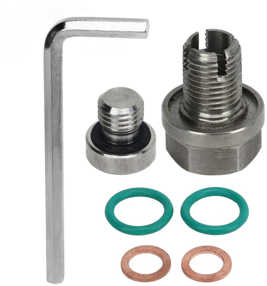 Oversized Piggyback Oliedrainplug - Roestvrijstalen Zelftappende Reparatieset voor Oliepan