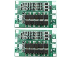 aladdien - Lithium Batterij Bescherming Board - 2 - Multi-Bescherming - 3S 60A - Balans Opladen - 12.6V - Geschikt voor 18650 Batterijen - EMSea