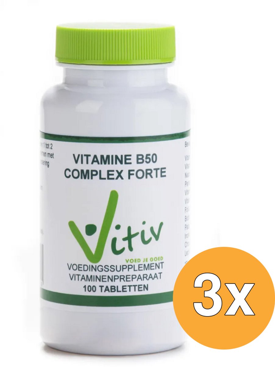 3x Vitiv Vitamine B50 Complex (100 tabletten)