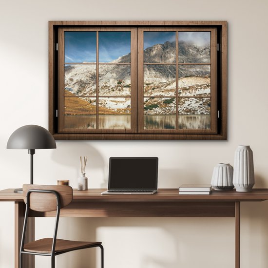 Décoration murale Métal - Peinture Aluminium Industriel - Transparent - Water - Roche - 120x80 cm - Dibond - Photo sur aluminium - Décoration murale industrielle - Pour le salon/chambre