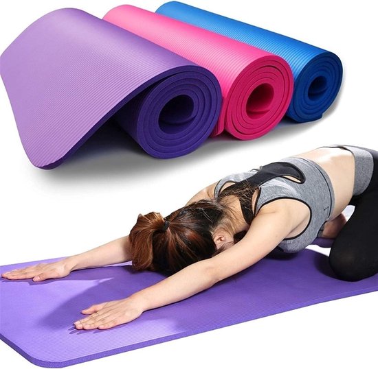 Yogamat - Fitnessmat Sportmat - Comfortabel Trainen - Antislip Dubbelzijdig - 173 x 61 cm - Roze van Yogamat — afbeelding 2