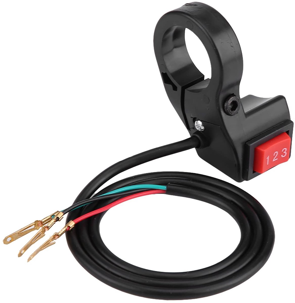 aladdien - Handlebar Switch - 3-Velociteiten - Voor Moto en ATV - 22mm - Schakelaar - Geschikt voor Scooter - Kleur zwart