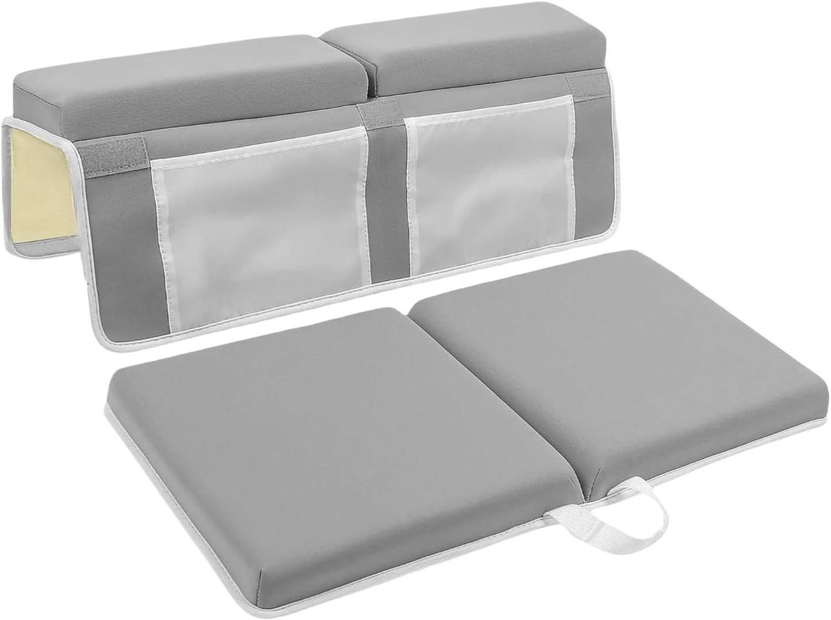 Kniekussen Badkamer - Douche Kussen - Comfortabel Zitten - Antislip Schuim - 56 x 28 cm - Grijs