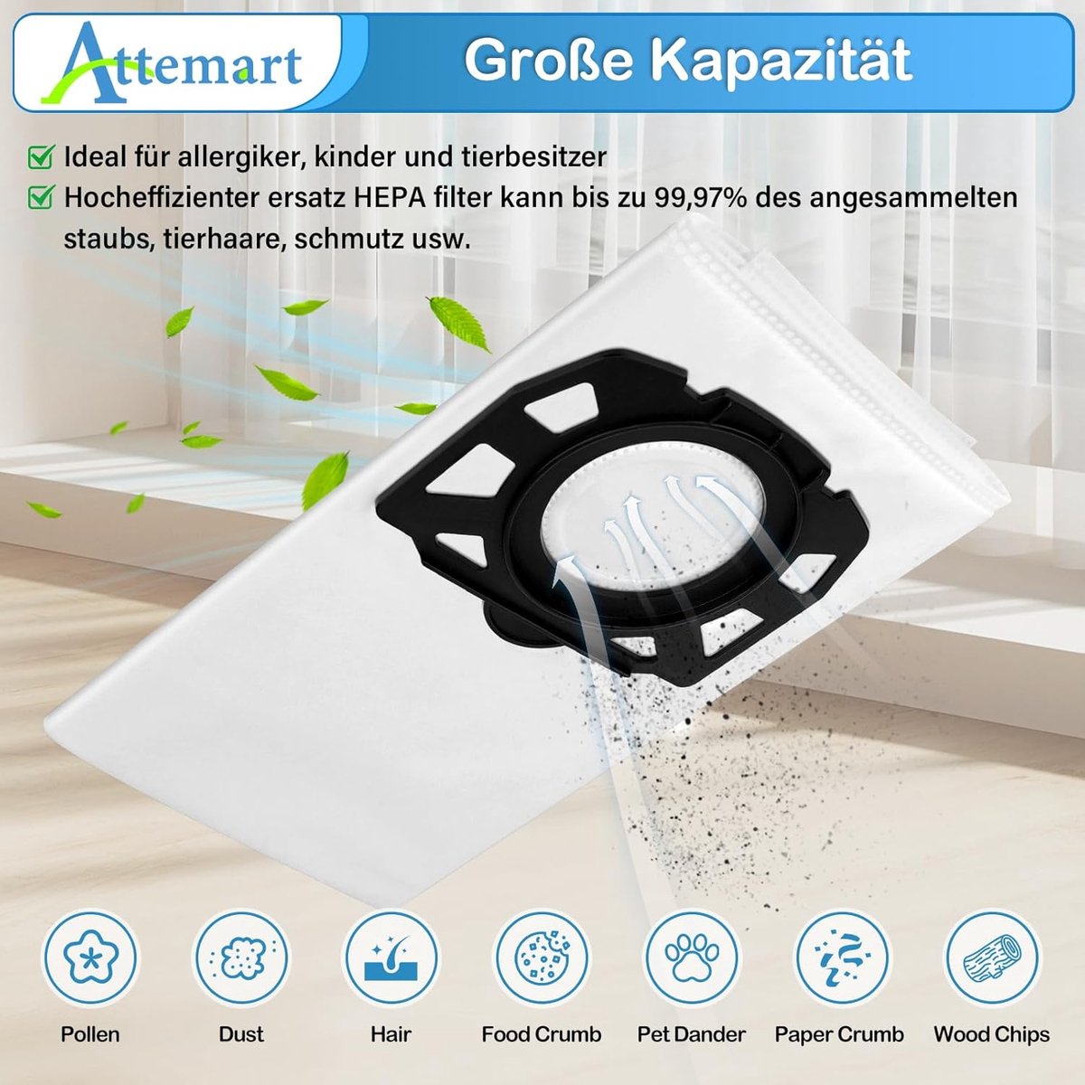 Stofzuigerzakken - Vliesfilterzakken - Stofvrij Werken - Perfecte Pasvorm - 12 Stuks - Wit
