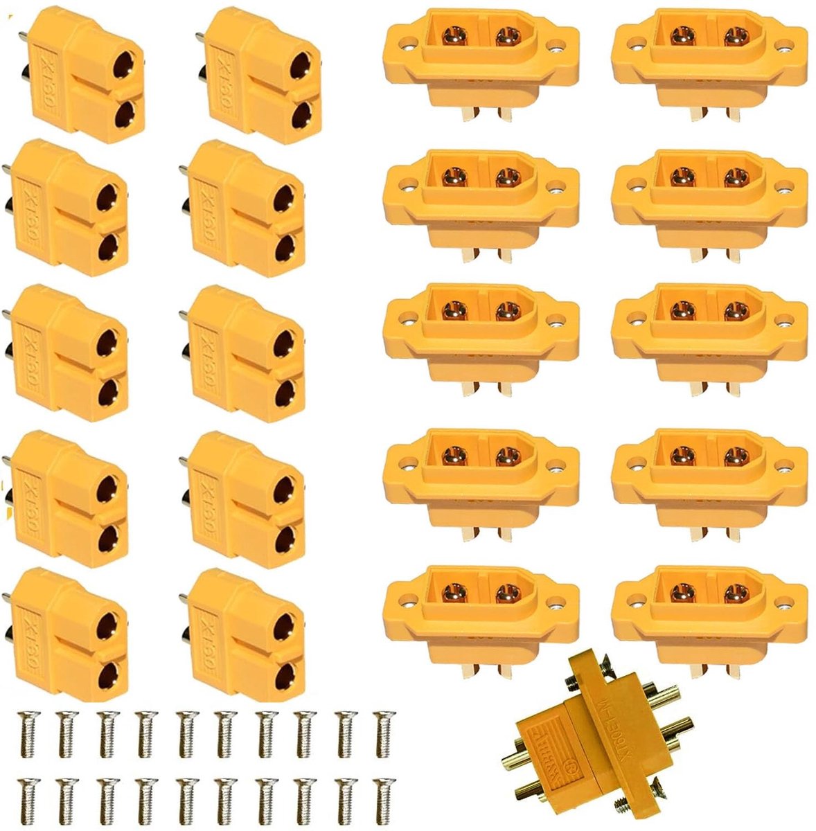 RUNCCI-YUN XT60 Plugs & XT60E-M Flush-Mount Connectors - 20 Stuks voor Lipo Batterijen