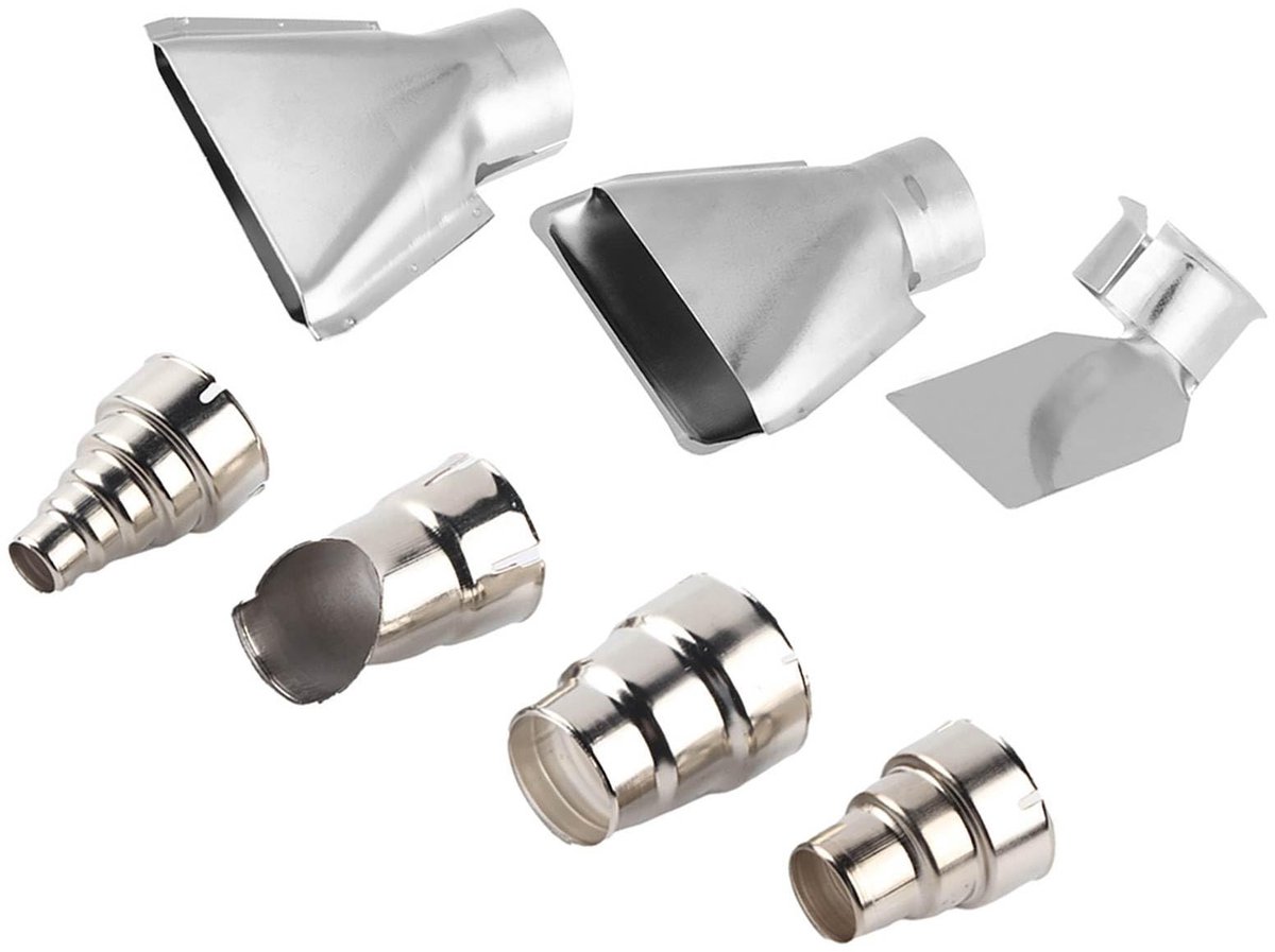 SPHProducts - Hot Air Gun Nozzle Kit - 7-delige Set - Voor 1500-2000W - RVS Accessoires - Voor Het Verhitten Van Materialen - Geschikt voor Hobbygebrui...
