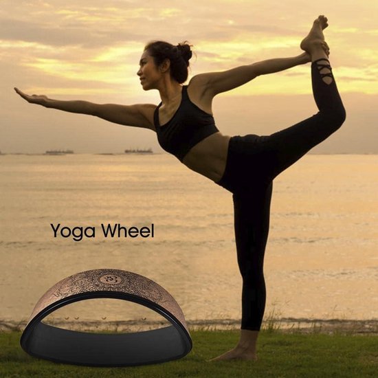 Yoga Wiel - Fitness Cirkel - Rug Versterken - Dubbelzijdig Ontwerp - 39x20.5 cm - Bruin — afbeelding 3