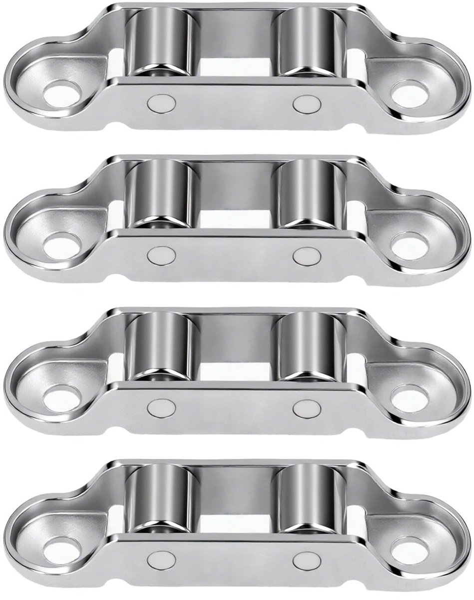 aladdien - Wielen voor schuifdeuren - Roestvrij staal - Stille schuifrol - Zilver - Universele metalen schuifwiel - Geschikt voor schuifdeuren en ka...