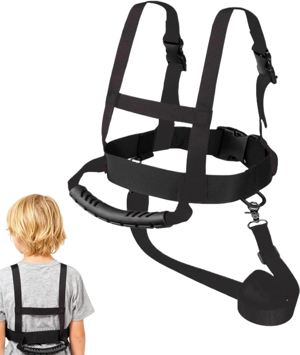 Kinder Ski Harnas - Veiligheid Gordel - Leren Skiën - Verstelbaar Sleeptouw - 20x16x4 cm - Meerkleurig