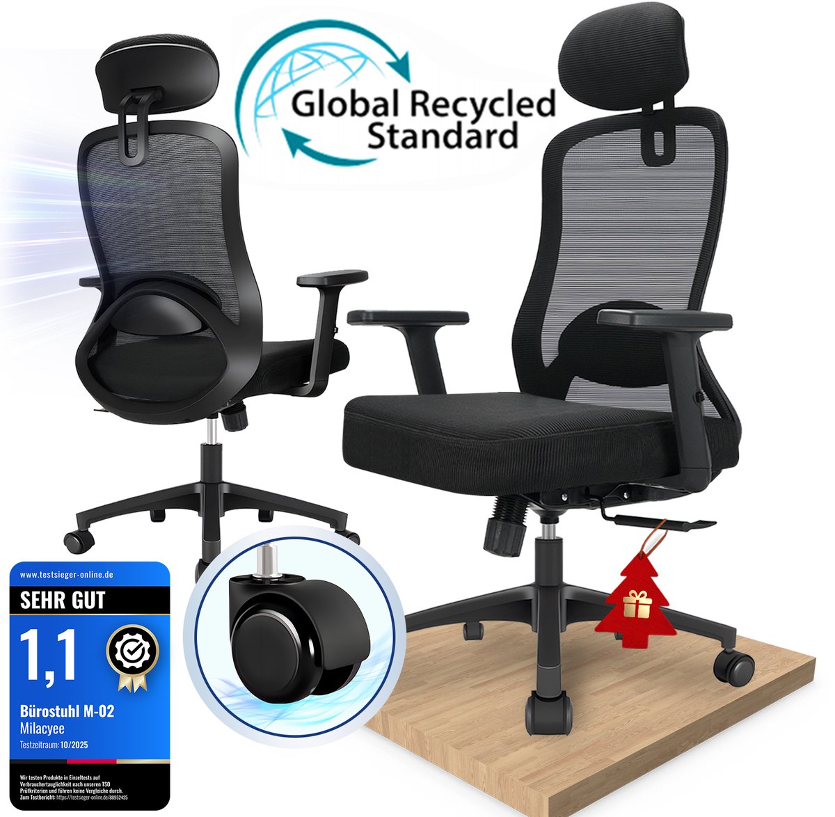 Durrafy® Durrafy Bureaustoel - Ergonomische Bureaustoel