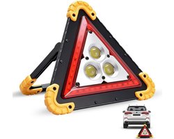 Gevarendriehoek Auto - Noodverlichting - Veiligheid Onderweg - 4 Lichtmodi - 21 cm - Rood