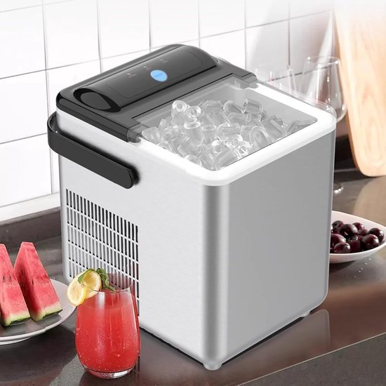 IJsblokjesmachine - IJsmaker - Drankjes Koelen - Zelfreinigend - 15 kg per dag - Zilver — afbeelding 4