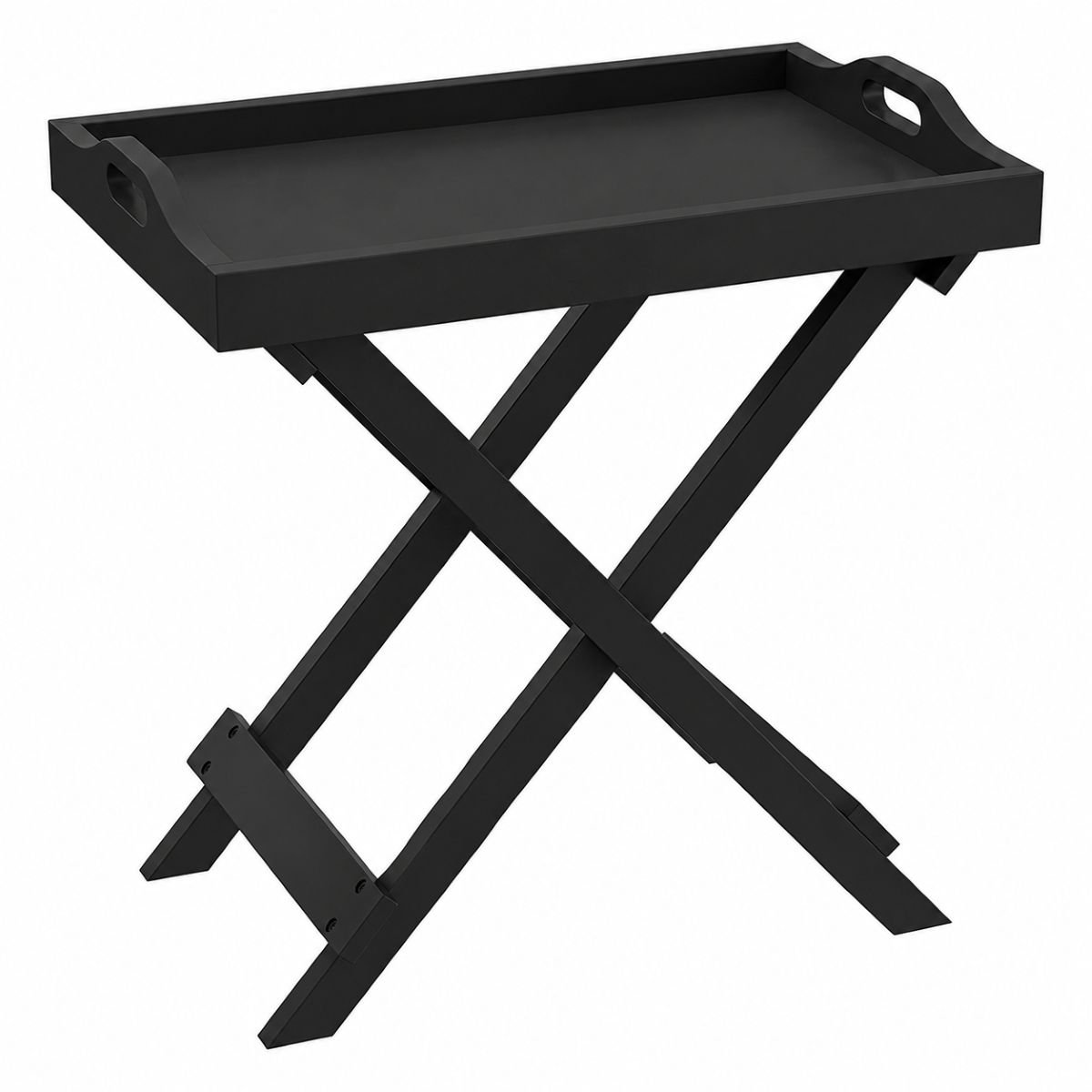Ceruzo Butlertray met afneembaar Dienblad – Bijzettafel – Zwart – Opvouwbaar