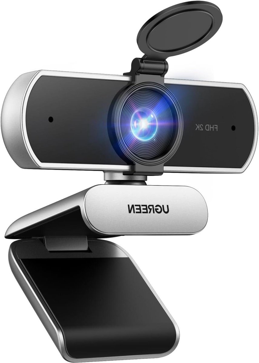 Webcam - PC Camera - Videoconferenties - Automatische Lichtcorrectie - 2K 30fps - Zilvergrijs