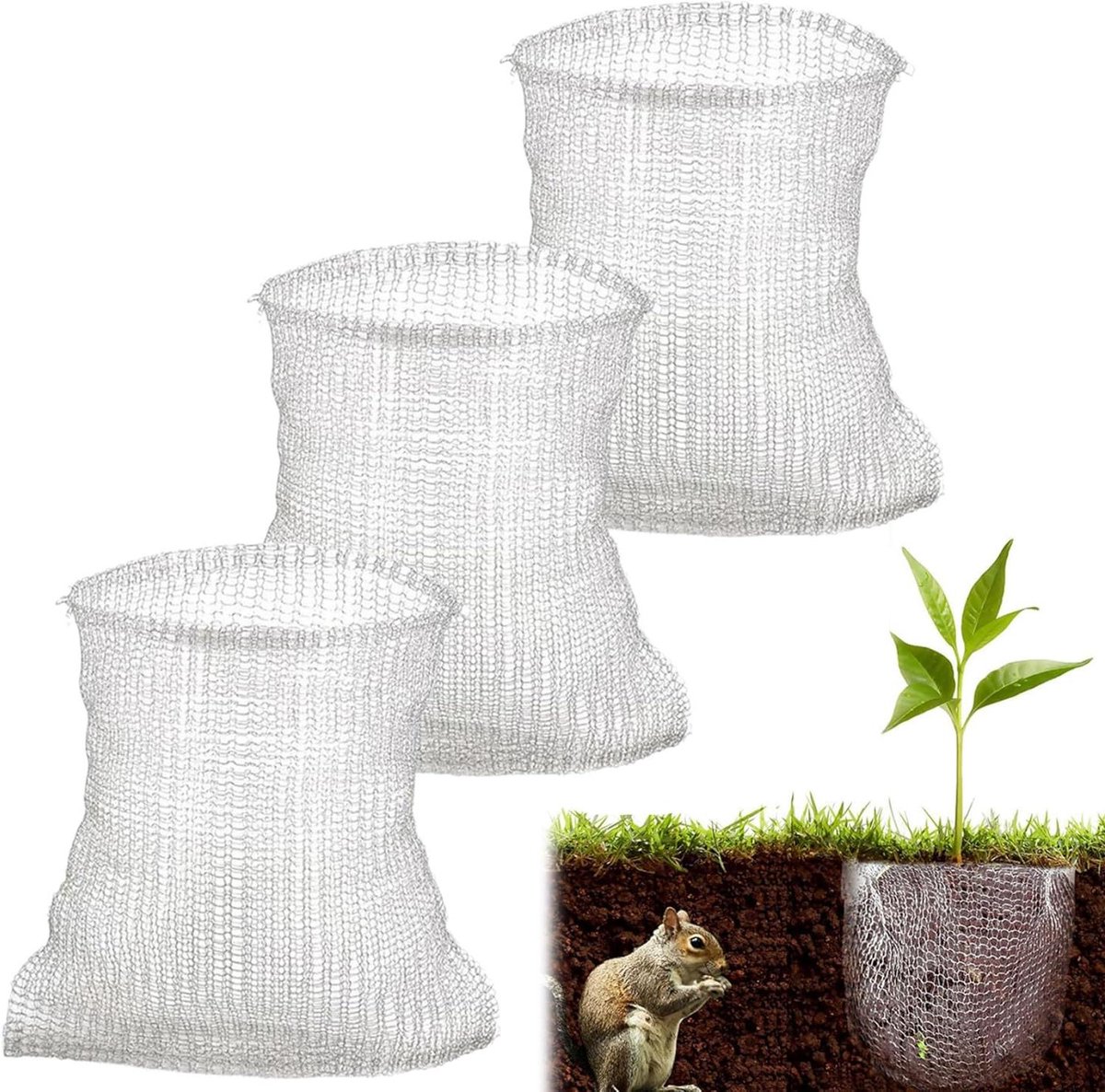 Beschermingsmanden Planten - Wortelbescherming - Tuinieren - Roestvrij Staal - 3 stuks 24 inch - Zilver