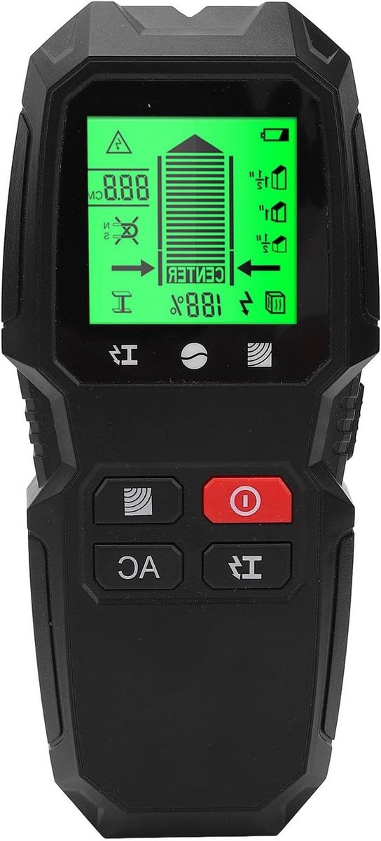Wandscanner Stud Finder - Metaaldetector - Muur Inspectie - 5-in-1 Detectie - 177x7x3cm - Zwart