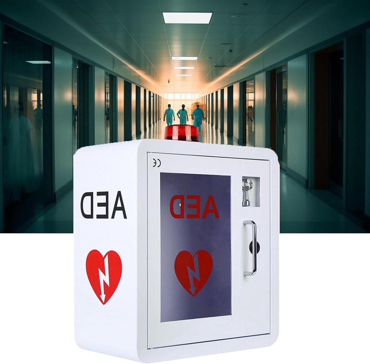 AED Kast - Defibrillator Opbergkast - Noodhulp Opslag - Veilig en Herkenbaar - H40 x B36 x D20CM - Wit
