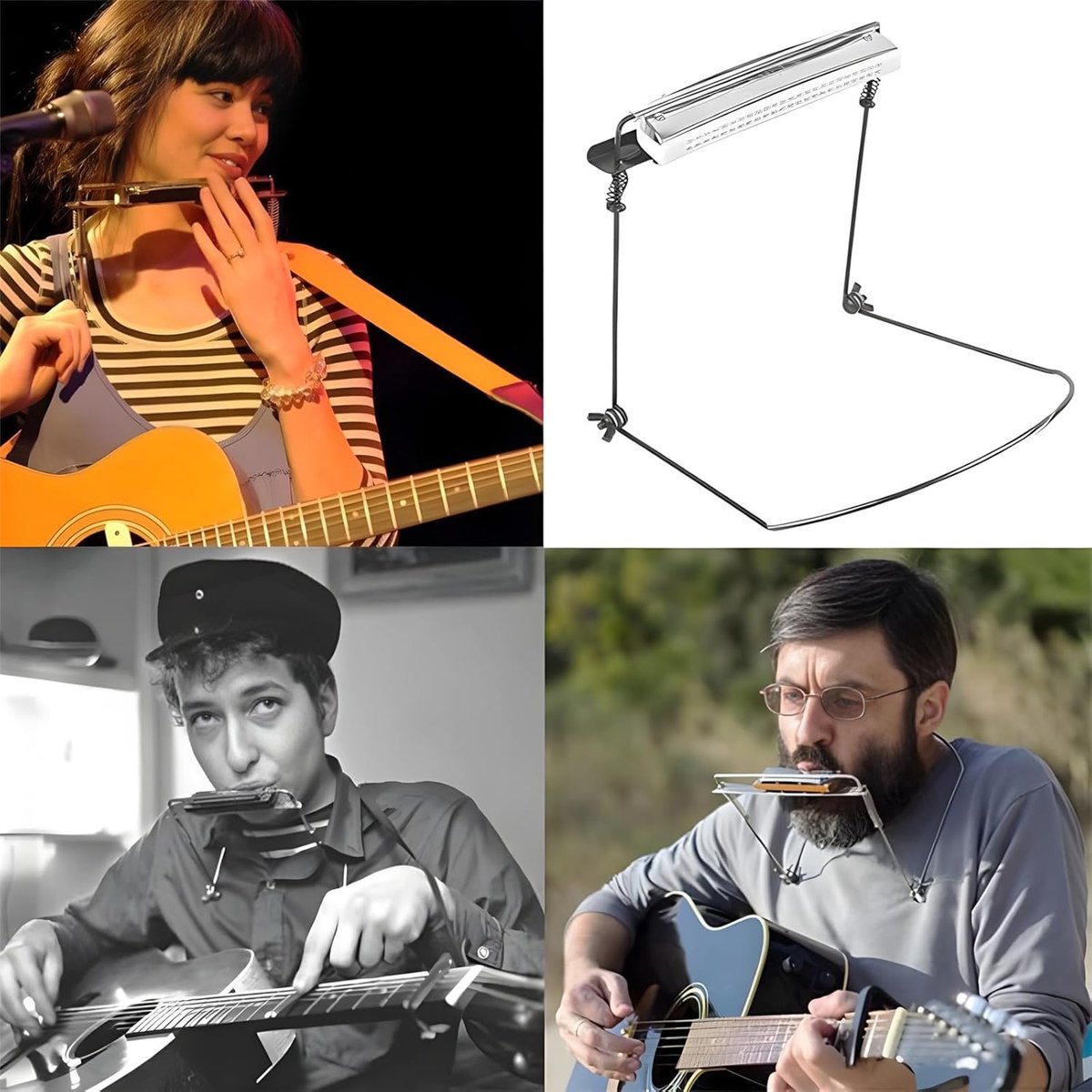 Mondharmonica Houder - Nek Mount - Muziek Maken - Verstelbaar - 24 Gaten - Metaal