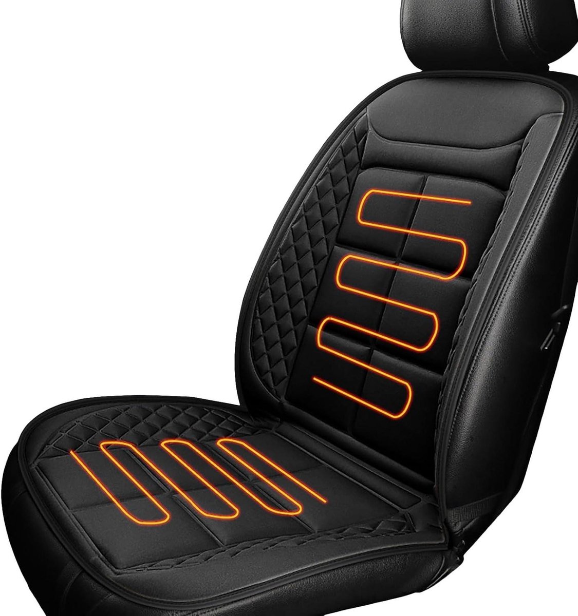 Autostoelkussen - Stoelbeschermer - Comfortabel Rijden - Verwarmd en Antislip - 1 kg - Zwart