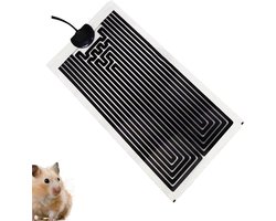 Verwarmingsmat Reptielen - Onderkussen Terrarium - Comfortabele Warmte - Instelbare Temperatuur - 33x16 cm - Zwart