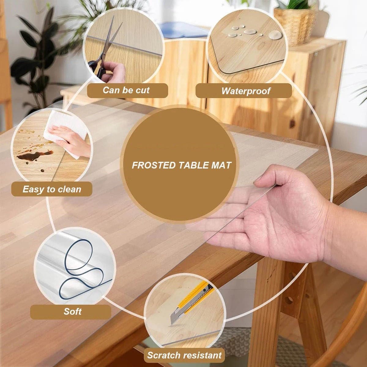 Tafelbeschermer PVC - Mat tafelkleed - Tafel beschermen - 2 mm dik - 80 x 160 cm - Mat