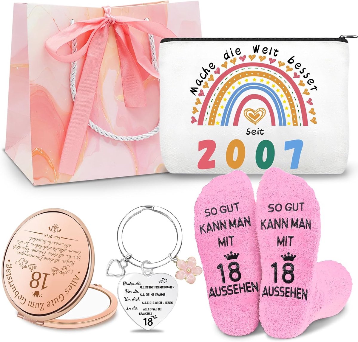 Verjaardagscadeau Set - Cadeau voor vrouwen - Persoonlijke opslag - Vijfdelige set - 20 x 15 x 2 cm - Roze