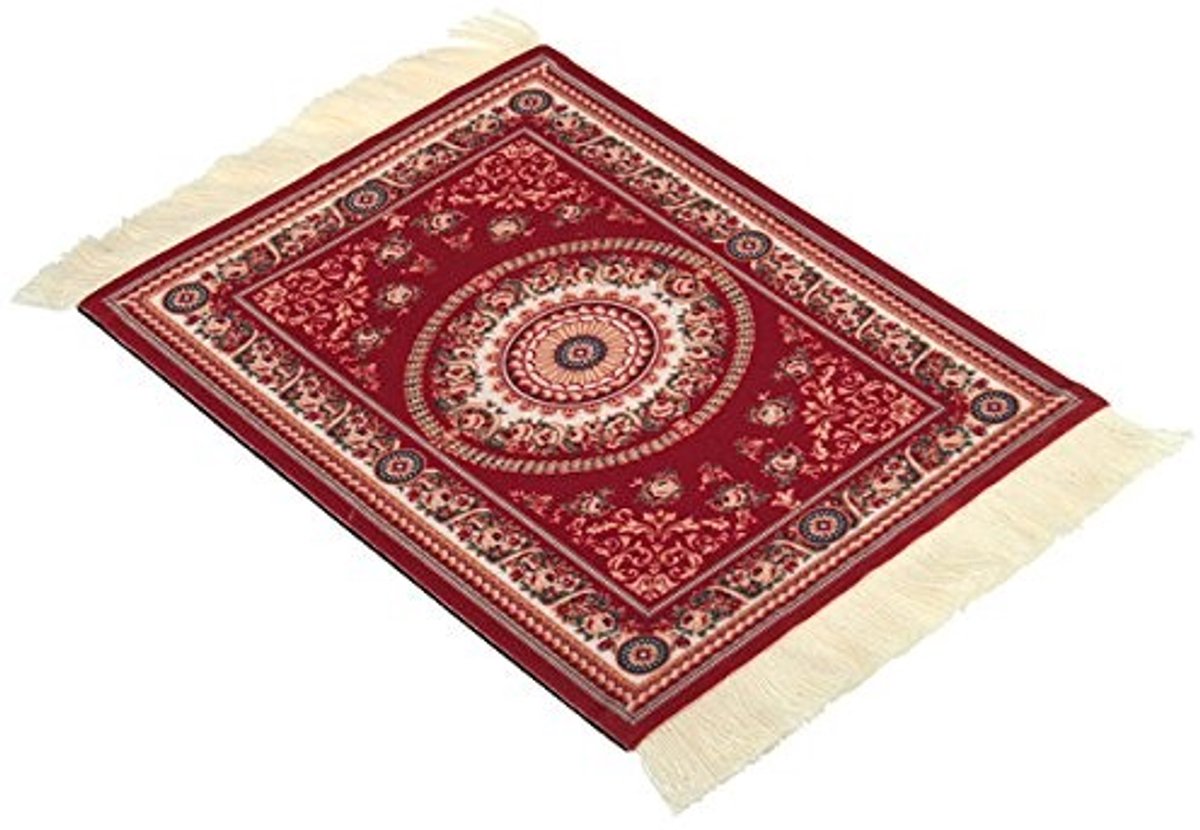 aladdien - 28x18cm Muismat - Concentrische Cirkel - Bohemen Stijl - Perzisch Tapijt - Desk Accessoire - Geschikt voor PC en Laptop