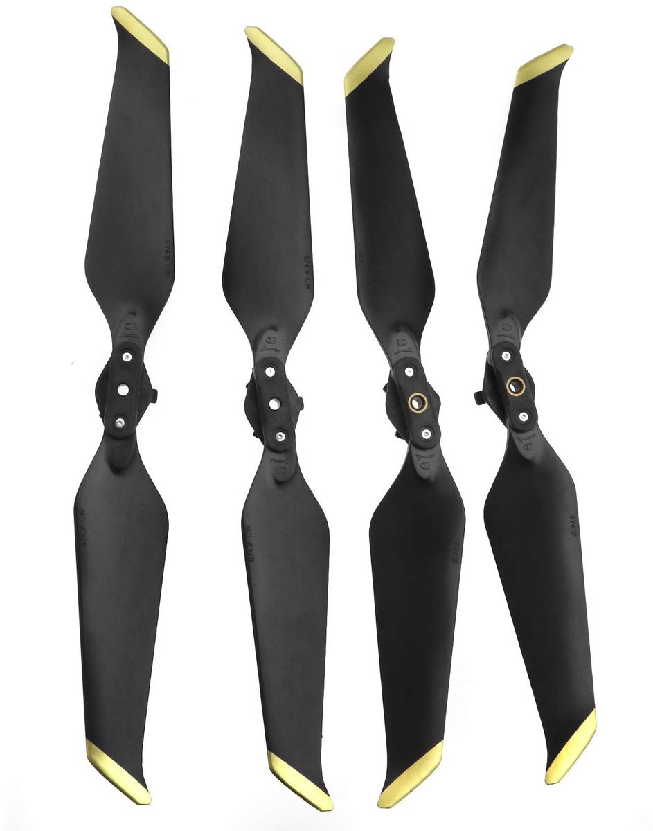 aladdien - Gouden Propeller voor Mavic 2 Pro en Zoom - Geluidsarm en Quick Release - 8743F - Kunststof - 4 Stuks - Reserveonderdelen voor Drones