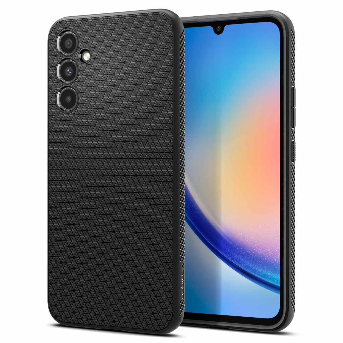 Spigen Liquid Air Hoesje Geschikt voor Samsung Galaxy A34 Back Cover Flexibel TPU Zwart