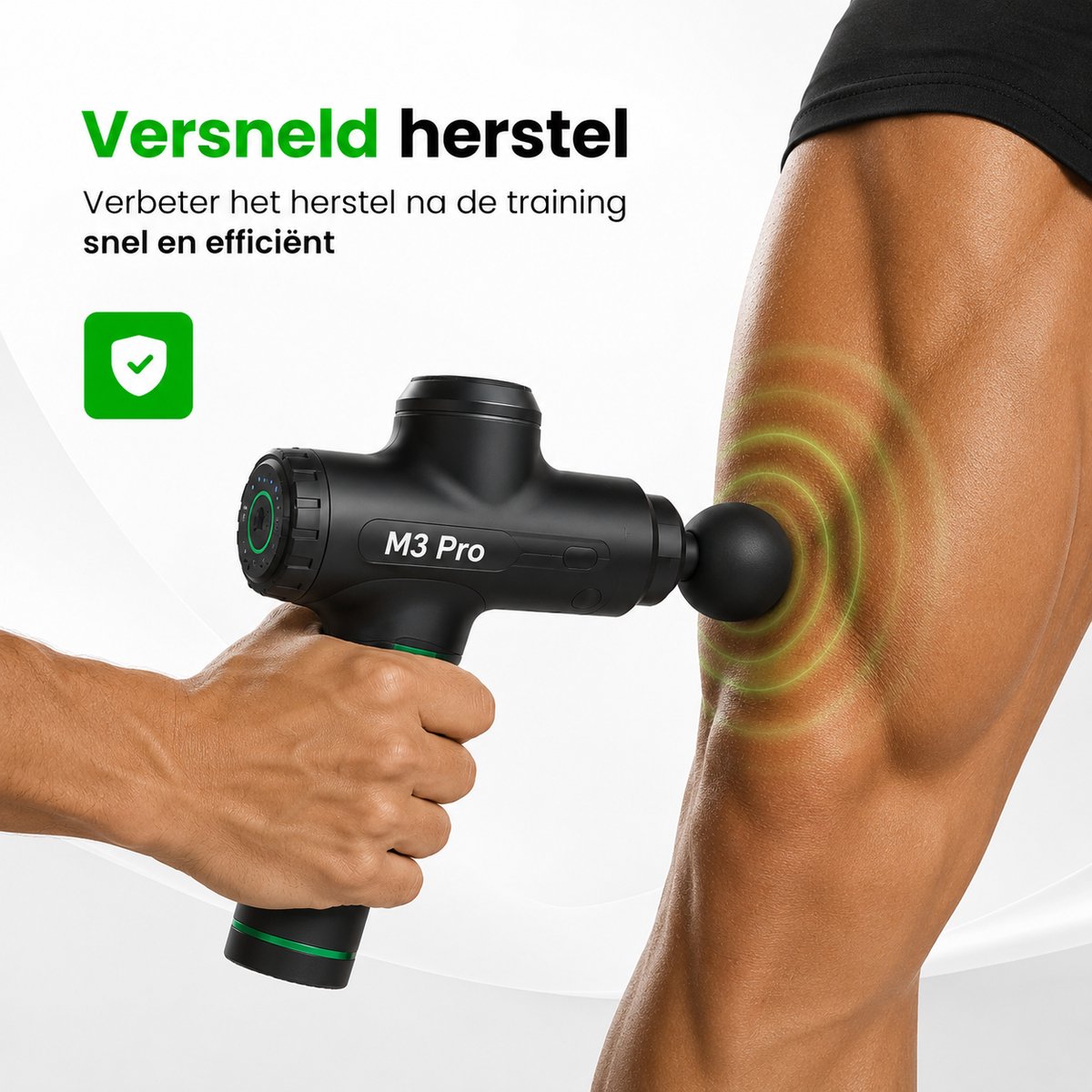 OPOVE Massage gun - Massagegeweer - spiermassager - diepe weefselmassage - percussie - beweegbare handheld elektrische body massager - sport snoerloos - M3 Pro - Professioneel Massage Apparaat - Massage gun - Massageapparaat - Massage Pistool - zwart – foto 6
