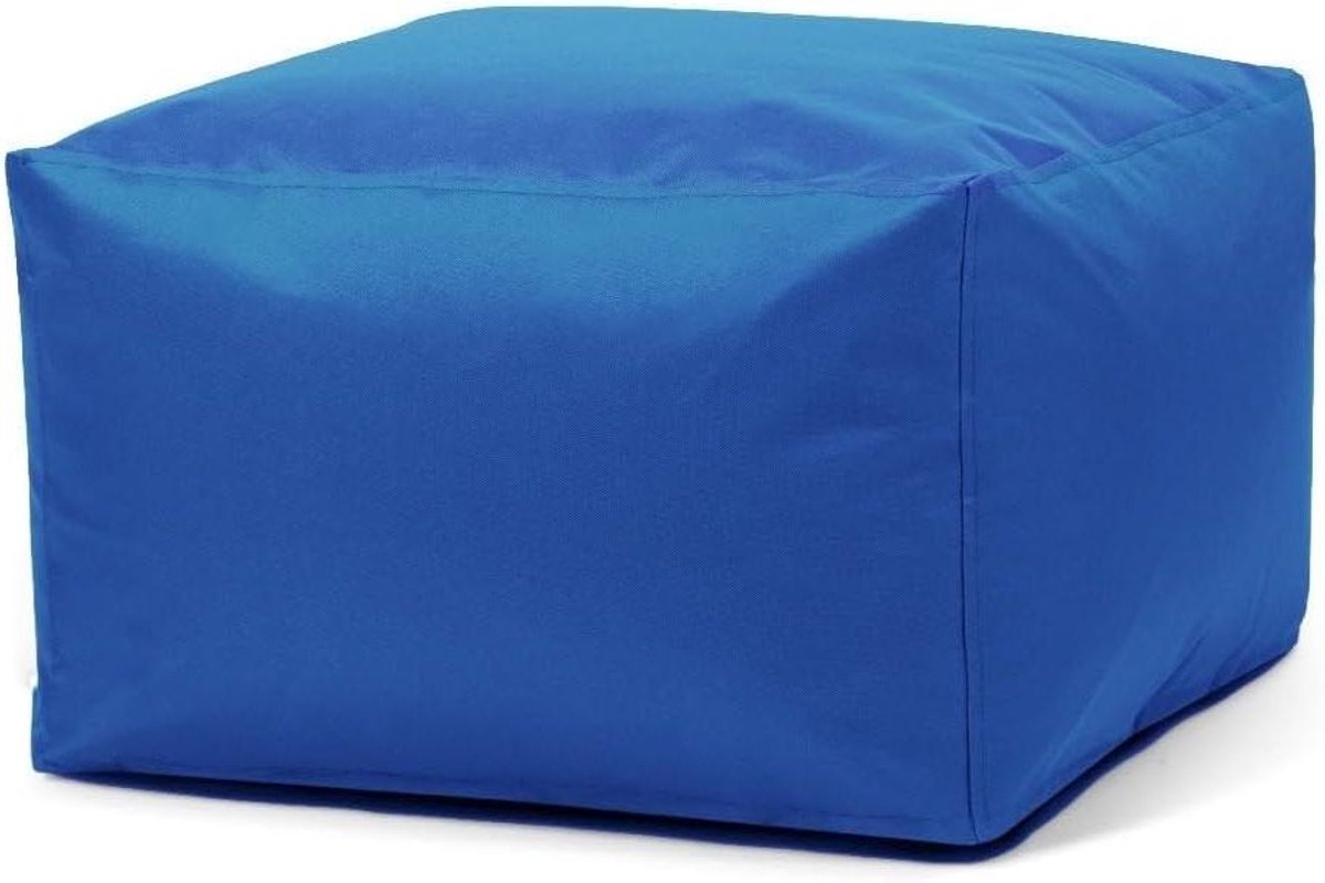 Pouf Voetenbank - Zitzak Kruk - Buiten Zitten - Waterproof Oxford Stof - 30x30x20cm - Zee Blauw