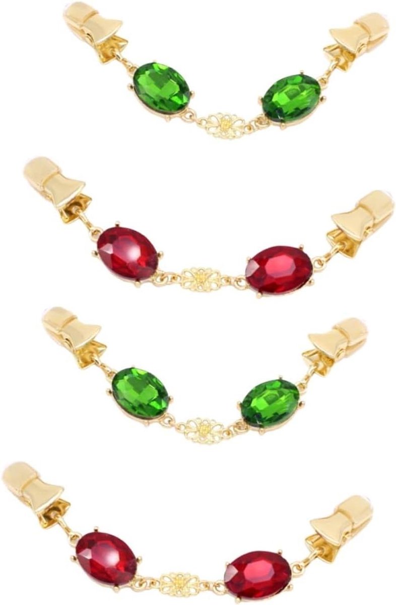 Trui Broche Clips - Vest Sluitingen - Kleding Versieren - Kristal Design - 4 Stuks - Groen