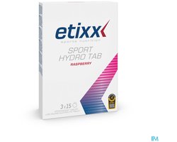 Etixx Sport Hydro Tabs - Sports Nutrition - Sportdrank - 3X15 tabletten - Framboos - Caloriearme zouttablet - Extra Natrium (830MG) - Zonder toegevoegde suikers