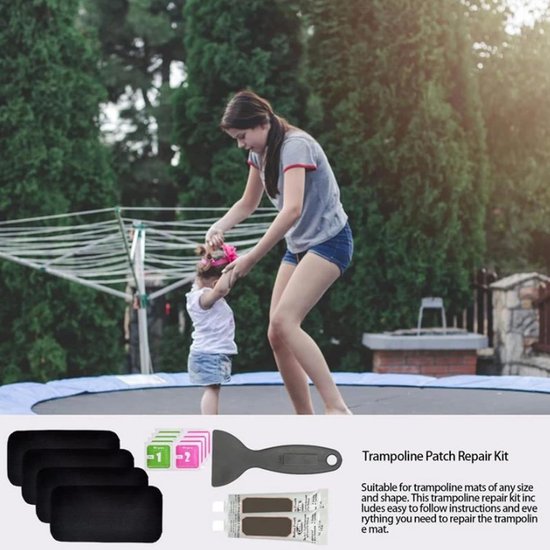 Trampoline reparatiekit - Lijm patch - Springmat herstellen - Duurzaam TPE materiaal - 19.99 x 10.01 cm - Zwart van Merkloos — afbeelding 3