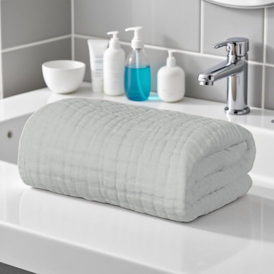 Baby Handdoeken Capuchon - Badcape Baby - Na het baden - Extra zacht katoen - 89 x 89 cm - Grijs — afbeelding 4