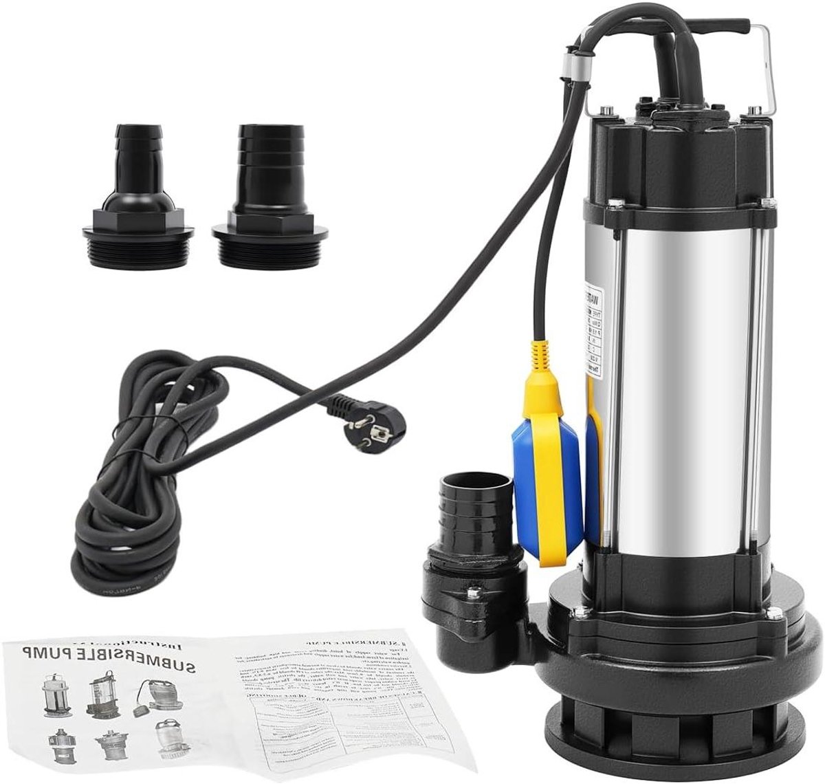Afvalwaterpomp - Dompelpomp Vuilwater - Kelder Ontwatering - Automatische Vlotterschakelaar - 36 m3/u Debiet - Zwart