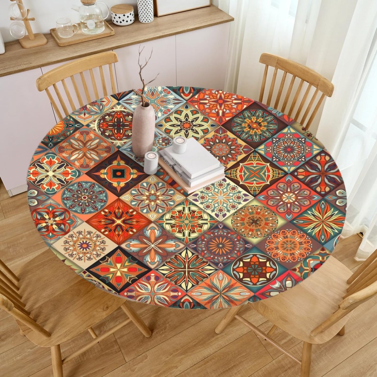 Rond Tafelkleed - Outdoor Kleed - Tafel Beschermen - Waterdicht Elastisch - 60 cm - Stijl 2