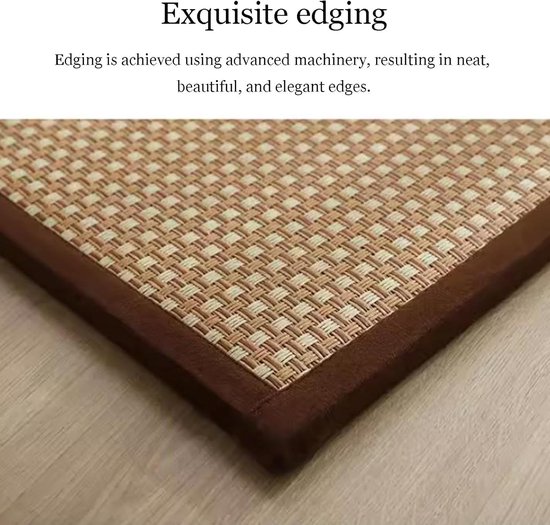 Japanse Tatamimat - Kruipmat Speelmat - Comfortabel Zitten - Koel Ademend - 120x180cm - Natuurlijk — afbeelding 4